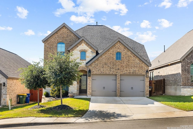 2126 Elysian, San Antonio, TX 78253 - french country home featuring brick siding, concrete driveway, and roof with shingles