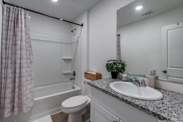 3823 Casado, Converse, TX 78109 - bathroom with shower / bath combo with shower curtain, vanity, and toilet