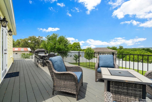 508 Main, Marble Falls, TX 78654 - deck featuring outdoor dining space