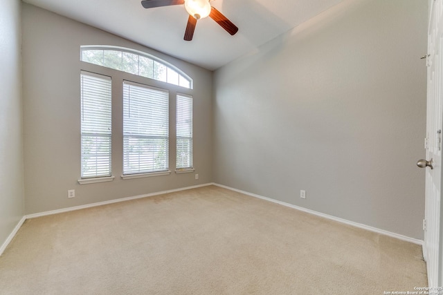 109 Sage Cyn, Boerne, TX 78006 - empty room featuring light colored carpet, ceiling fan, and baseboards