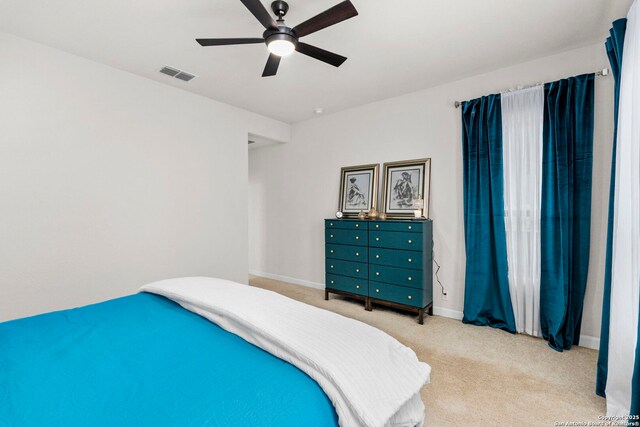 1527 Balcones Fault, New Braunfels, TX 78132 - carpeted bedroom featuring baseboards and a ceiling fan