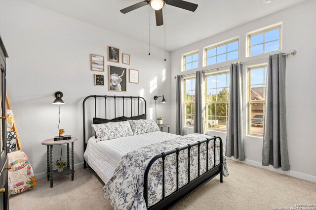 1527 Balcones Fault, New Braunfels, TX 78132 - carpeted bedroom featuring baseboards and ceiling fan