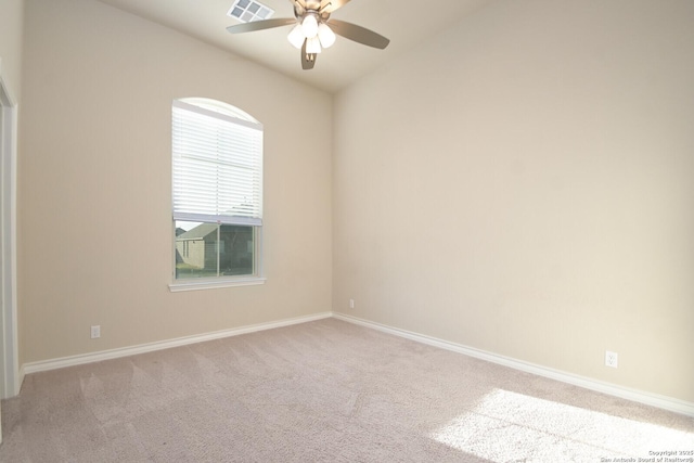 10809 Davis Farms, San Antonio, TX 78254 - carpeted empty room with ceiling fan, vaulted ceiling, and baseboards