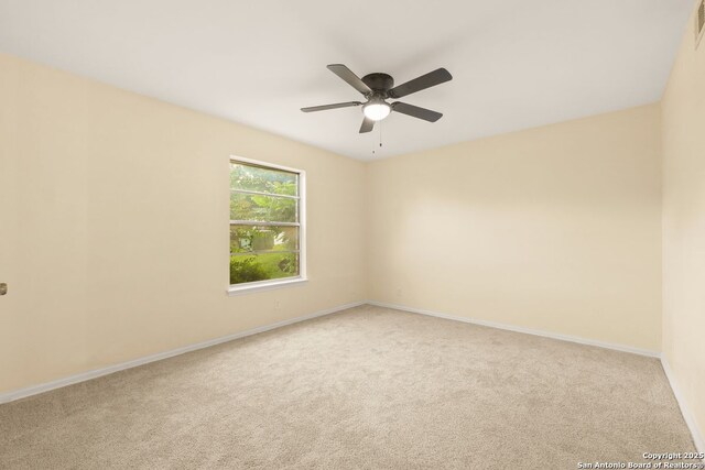 6123 Farragut, San Antonio, TX 78238 - unfurnished room featuring light colored carpet, baseboards, and ceiling fan