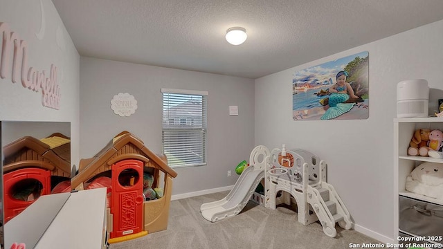 10535 Penelope, Converse, TX 78109 - recreation room with a textured ceiling, carpet, and baseboards