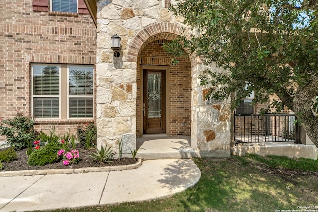 29121 Ismorada, San Antonio, TX 78260 - view of exterior entry featuring brick siding and stone siding