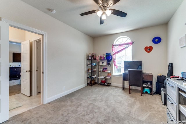 29121 Ismorada, San Antonio, TX 78260 - carpeted office featuring ceiling fan and baseboards
