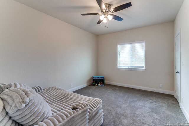 29121 Ismorada, San Antonio, TX 78260 - carpeted bedroom with baseboards and ceiling fan
