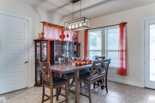 29121 Ismorada, San Antonio, TX 78260 - dining area with baseboards and light tile patterned floors