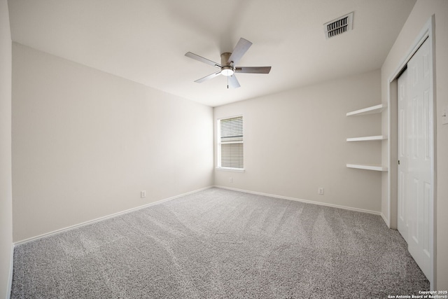 17026 Darien Wing, San Antonio, TX 78247 - unfurnished bedroom with carpet floors, baseboards, a closet, and ceiling fan