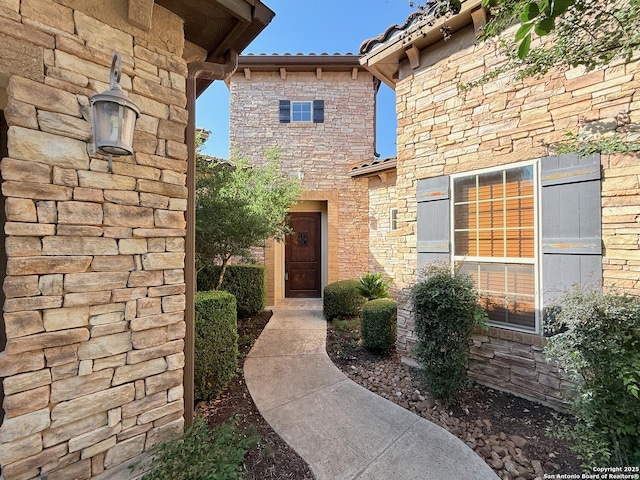 4419 Tapia, San Antonio, TX 78261 - doorway to property with stone siding
