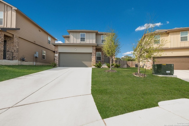 13915 Jasperoid, San Antonio, TX 78253 - traditional home featuring a garage, driveway, brick siding, and board and batten siding