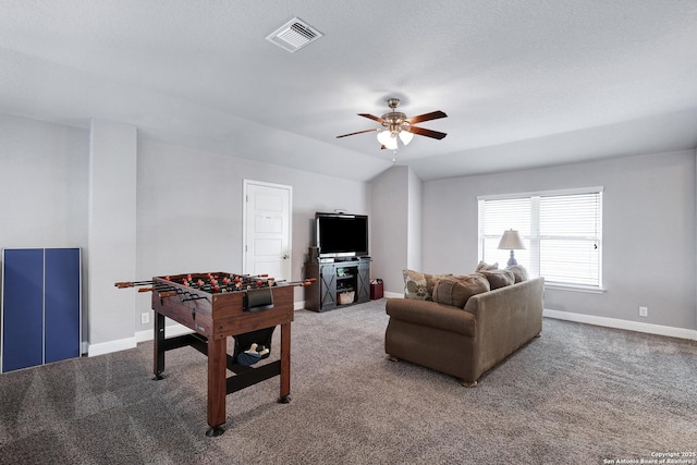 27210 Camellia, Boerne, TX 78015 - carpeted living room with ceiling fan and baseboards
