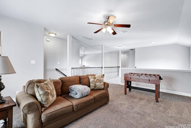 27210 Camellia, Boerne, TX 78015 - living room with a ceiling fan, carpet floors, and baseboards