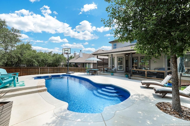 27210 Camellia, Boerne, TX 78015 - view of pool with a patio, fence, and outdoor dining area