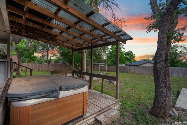 104 Holly Hl, Ingram, TX 78025 - deck with a hot tub