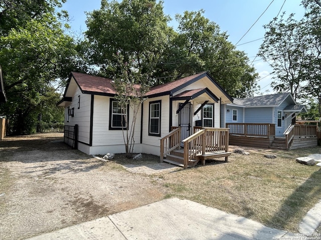 270 Oelkers, San Antonio, TX 78204 - view of front of property with a deck and a shingled roof