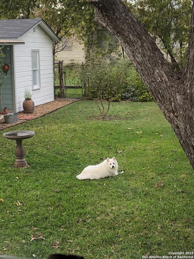 345 Westminster, San Antonio, TX 78228 - view of yard featuring an outbuilding and a storage shed