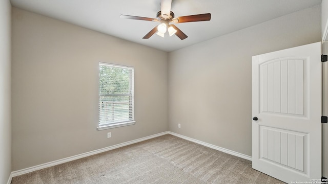 7881 Wegner, New Braunfels, TX 78132 - unfurnished room featuring ceiling fan, carpet flooring, and baseboards