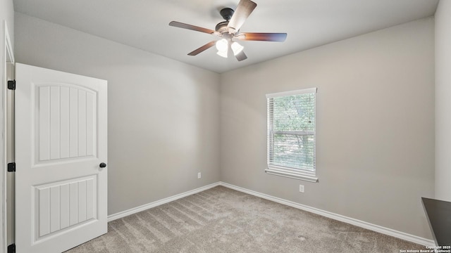 7881 Wegner, New Braunfels, TX 78132 - unfurnished room featuring carpet, a ceiling fan, and baseboards