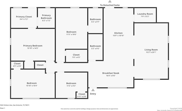 1022 Vickers Ave, San Antonio, TX 78211 - room layout