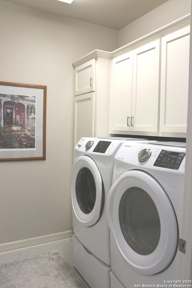 1854 Worsham Pass, San Antonio, TX 78260 - washroom with cabinet space, separate washer and dryer, and baseboards