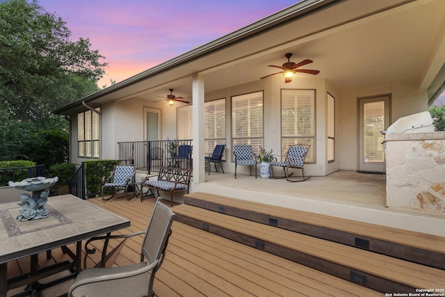 143 Roseheart, San Antonio, TX 78259 - deck with a ceiling fan