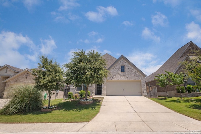 14703 Running Wolf, San Antonio, TX 78245 - view of front of property with driveway, a front lawn, an attached garage, and brick siding