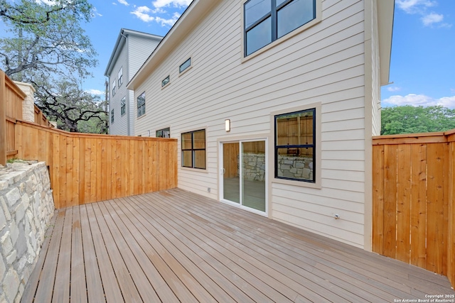 wooden deck featuring fence