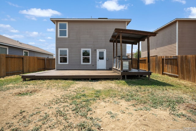 6516 Sabinal, San Antonio, TX 78252 - rear view of house featuring a wooden deck