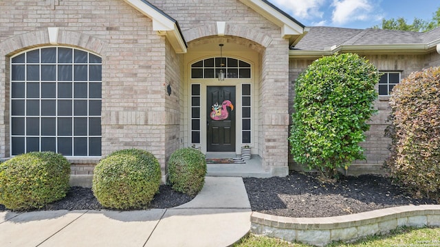14534 Gunter Ave, San Antonio, TX 78254 - doorway to property with brick siding