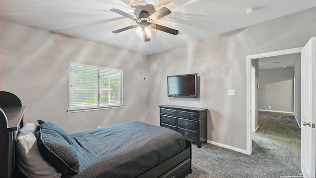 14534 Gunter Ave, San Antonio, TX 78254 - carpeted bedroom featuring baseboards and ceiling fan