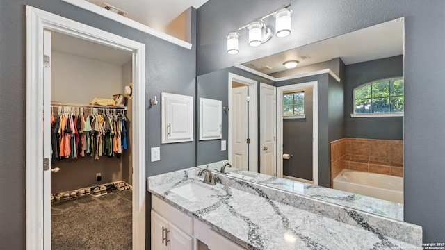 14534 Gunter Ave, San Antonio, TX 78254 - full bathroom featuring a bath, vanity, and a walk in closet