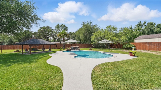 14534 Gunter Ave, San Antonio, TX 78254 - view of pool with a gazebo and a patio