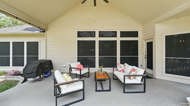 14534 Gunter Ave, San Antonio, TX 78254 - view of patio featuring a grill and an outdoor living space