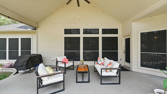 14534 Gunter Ave, San Antonio, TX 78254 - view of patio featuring an outdoor living space and grilling area