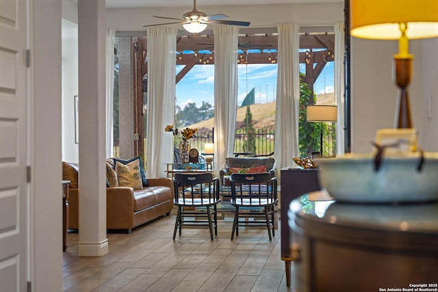 1235 Yaupon, New Braunfels, TX 78132 - dining area featuring a ceiling fan