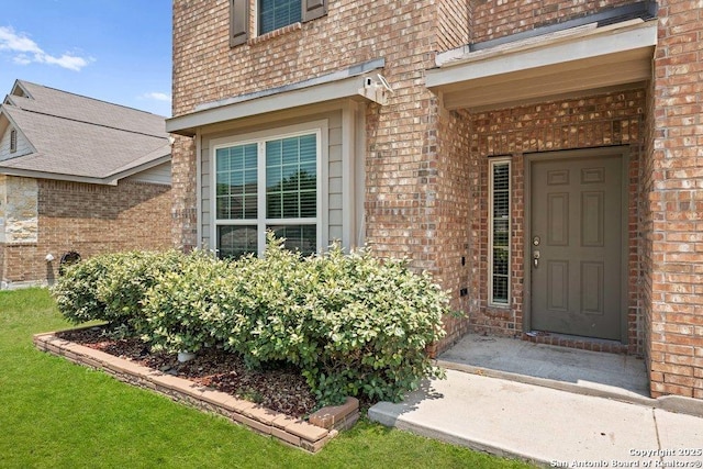2317 Broken Wheel Ln, New Braunfels, TX 78130 - entrance to property featuring brick siding