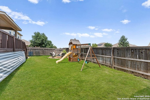 2317 Broken Wheel Ln, New Braunfels, TX 78130 - view of yard featuring a playground