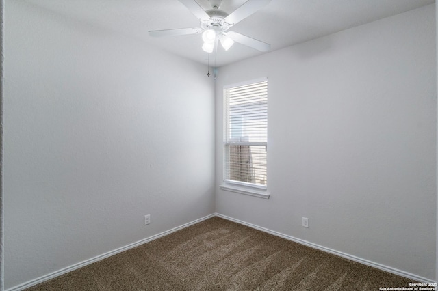 175 Katherine Way, San Antonio, TX 78253 - spare room with dark colored carpet, a ceiling fan, and baseboards
