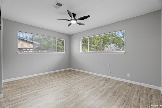 7626 Westfield, San Antonio, TX 78227 - empty room with ceiling fan, wood finished floors, and baseboards