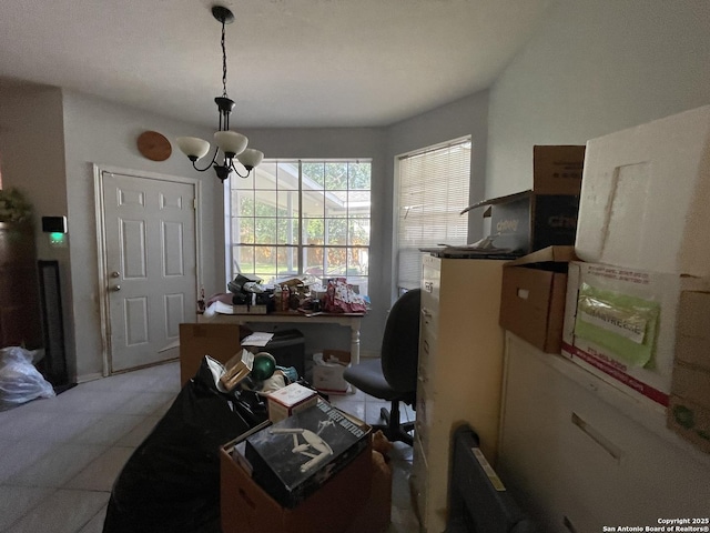 19102 Weeping Oak, Spring, TX 77388 - dining room with a chandelier and light tile patterned floors
