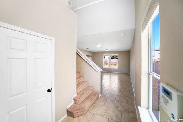 445 Auburn Park, Schertz, TX 78154 - tiled entrance foyer featuring baseboards and stairway