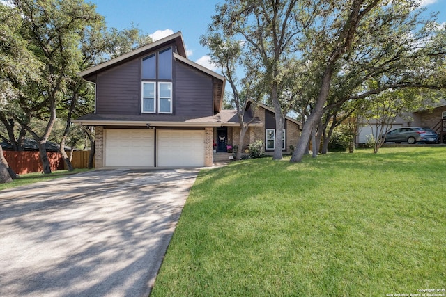 2930 Low Oak St, San Antonio, TX 78232 - view of front of home featuring brick siding, an attached garage, and driveway