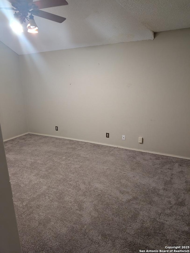 6410 Firestone, San Antonio, TX 78244 - carpeted spare room with ceiling fan, baseboards, and a textured ceiling