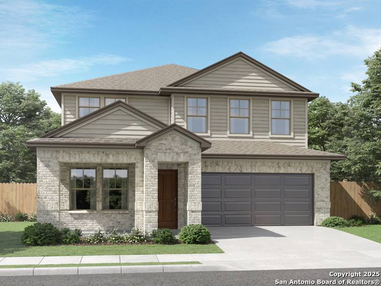 138 Barton Pt, Cibolo, TX 78108 - view of front of home featuring fence, a garage, concrete driveway, and roof with shingles