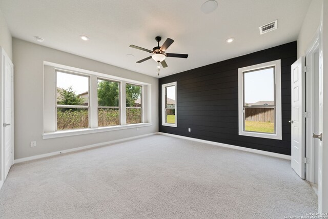 12414 Mineshaft, San Antonio, TX 78254 - unfurnished bedroom with baseboards, carpet floors, recessed lighting, and a ceiling fan