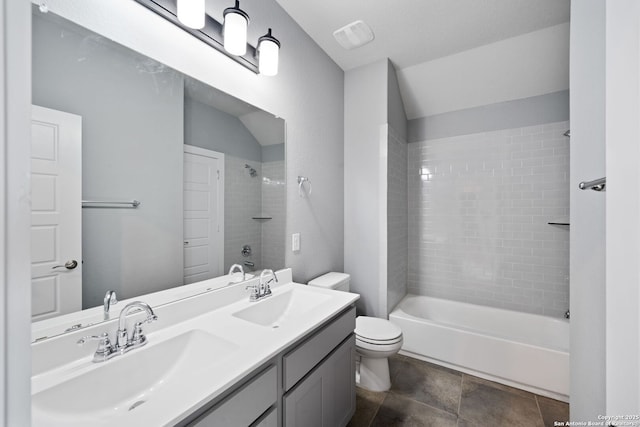 12414 Mineshaft, San Antonio, TX 78254 - full bathroom with toilet, bathtub / shower combination, and double vanity