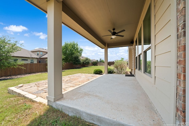 12414 Mineshaft, San Antonio, TX 78254 - view of patio / terrace with ceiling fan