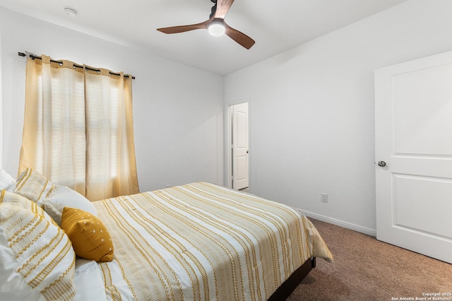 5903 Geronimo, Seguin, TX 78155 - bedroom featuring carpet, baseboards, and a ceiling fan